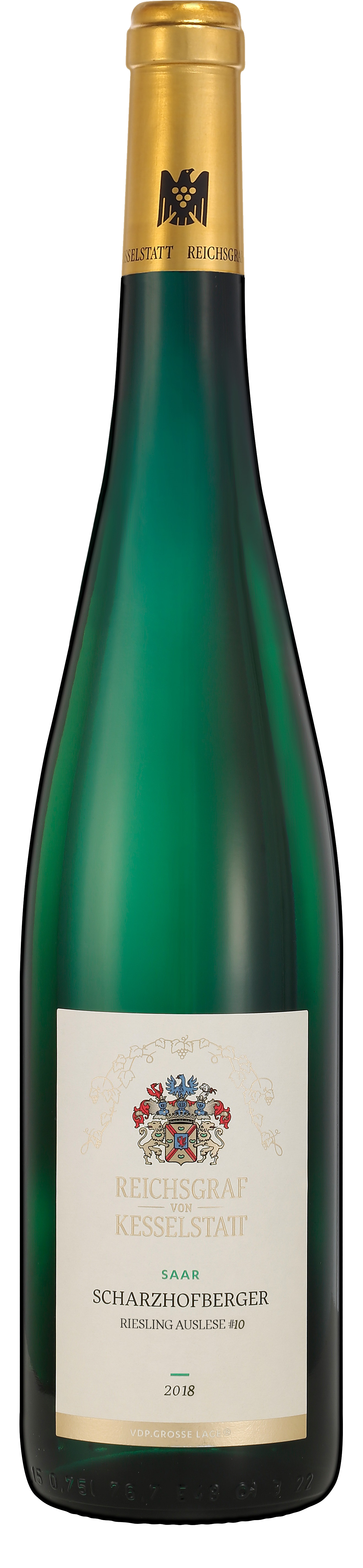 Bild: Abbildung zeigt das Produkt 2018 SCHARZHOFBERGER Riesling Auslese Goldkapsel #10, Saar